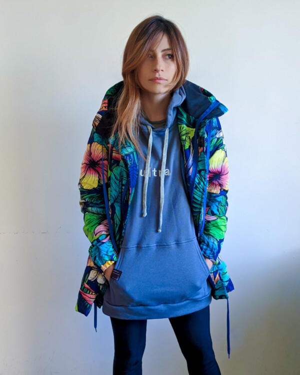 Floral Blue Parka