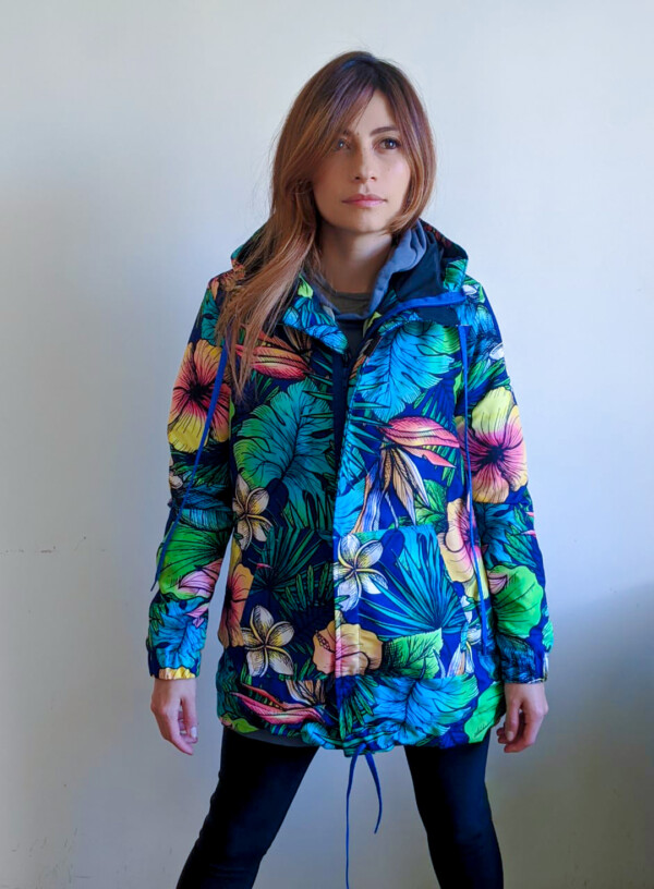 Floral Blue Parka