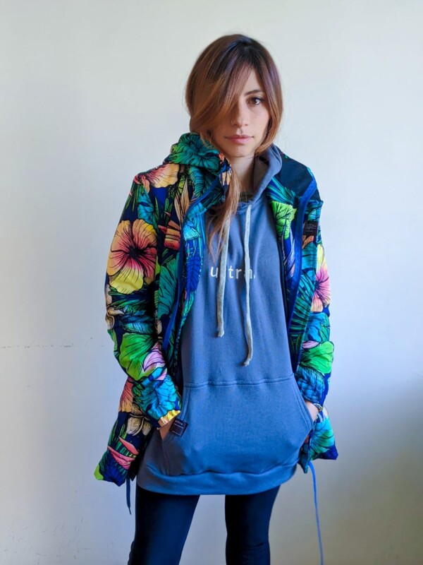 Floral Blue Parka