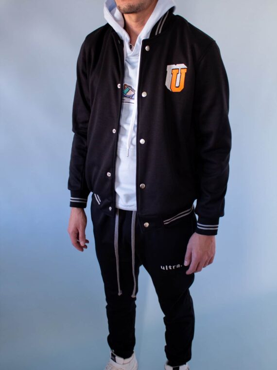 Combo Varsity Jacket Black + Cotton Black Jogger – Ultra