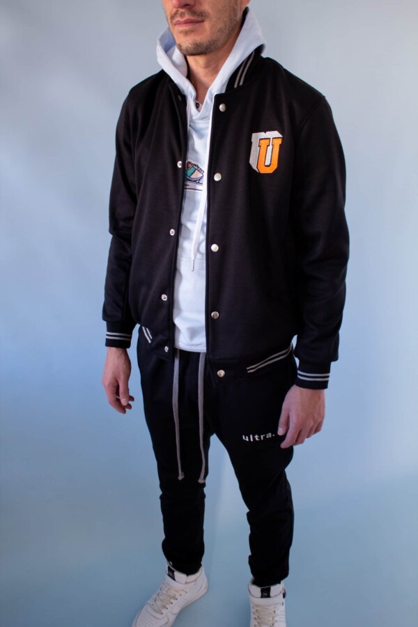 Combo Varsity Jacket Black + Cotton Black Jogger