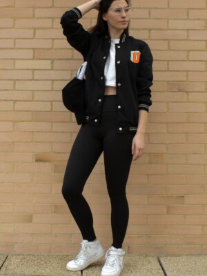 Varsity Jacket Black Oversize