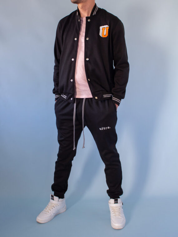 Combo Varsity Jacket Black + Cotton Black Jogger – Ultra